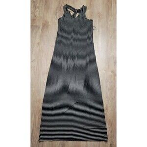 Athleta Maxi Getaway Dress Black White Stripes size XS